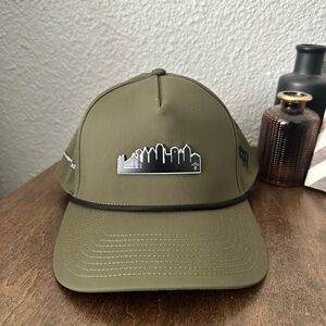Olive Green Baseball Cap with Dallas City Skyline